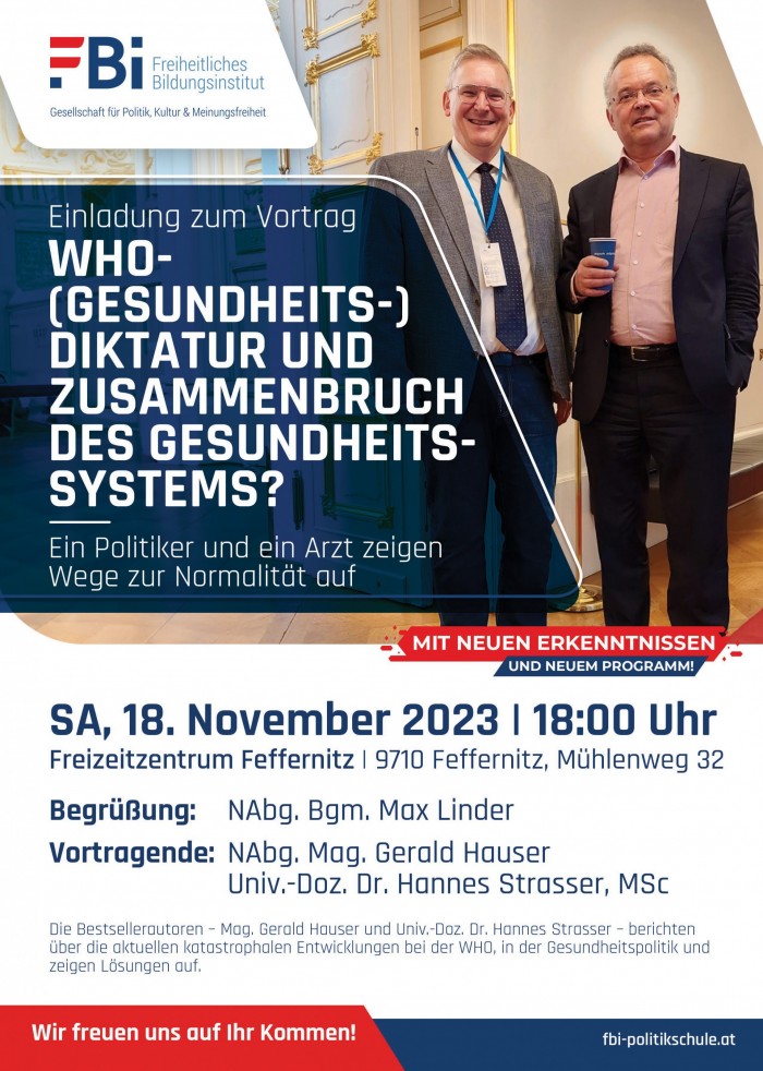 Vortrag "WHO-Diktatur & Zusammenbruch des Gesundheitssystems?"