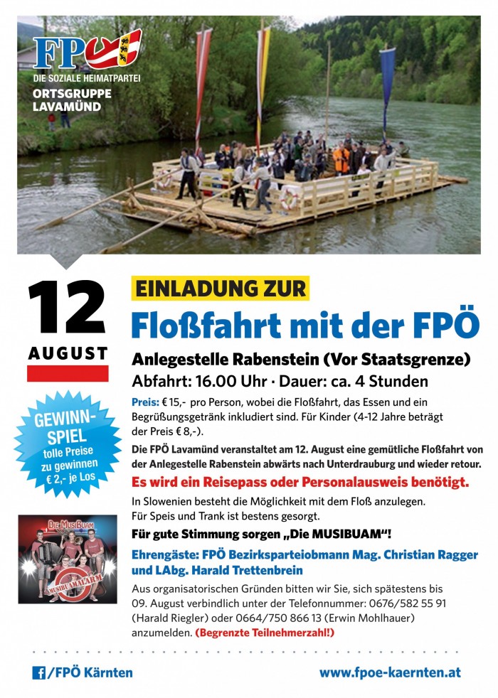 Floßfahrt auf der Drau