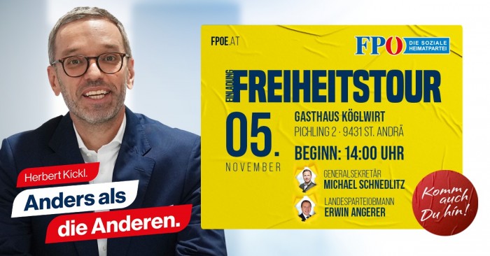 „Freiheitstour“ mit Herbert Kickl in St. Andrä