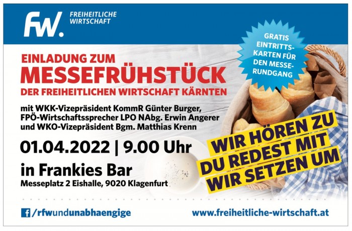 Messefrühstück der Freiheitlichen Wirtschaft