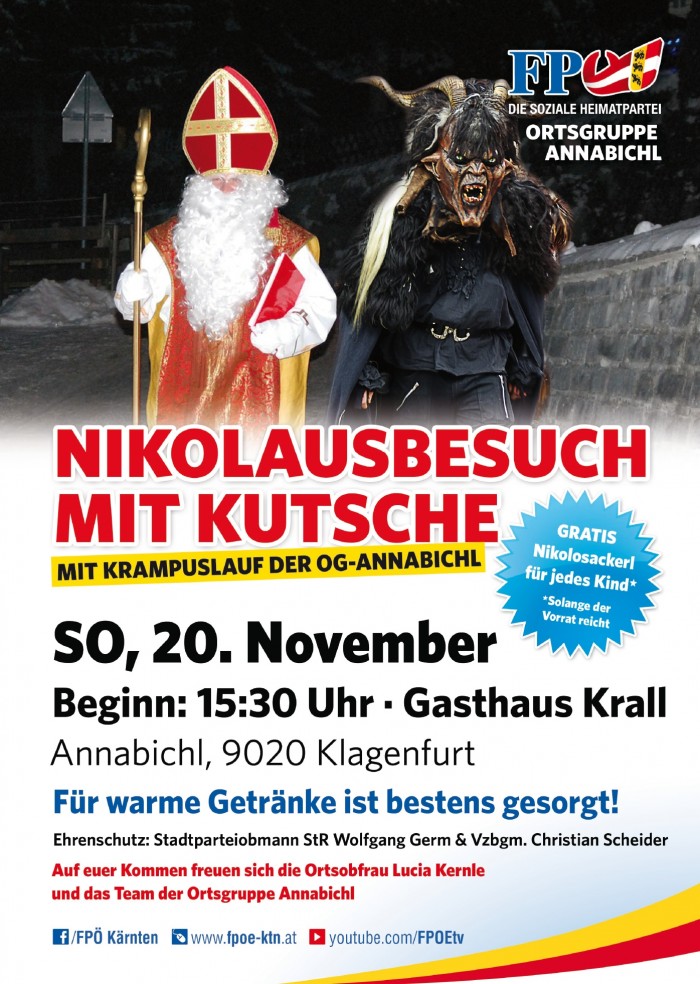 Nikolausbesuch mit Krampuslauf der Ortsgruppe Annabichl